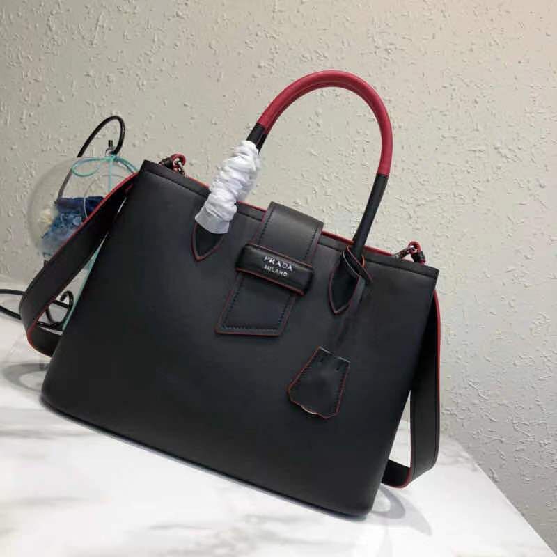 Prada Original leather Bag P13582 Black & Red
