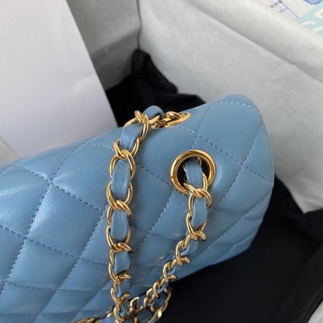 chanel classic handbag Lambskin & gold Metal A01112 blue