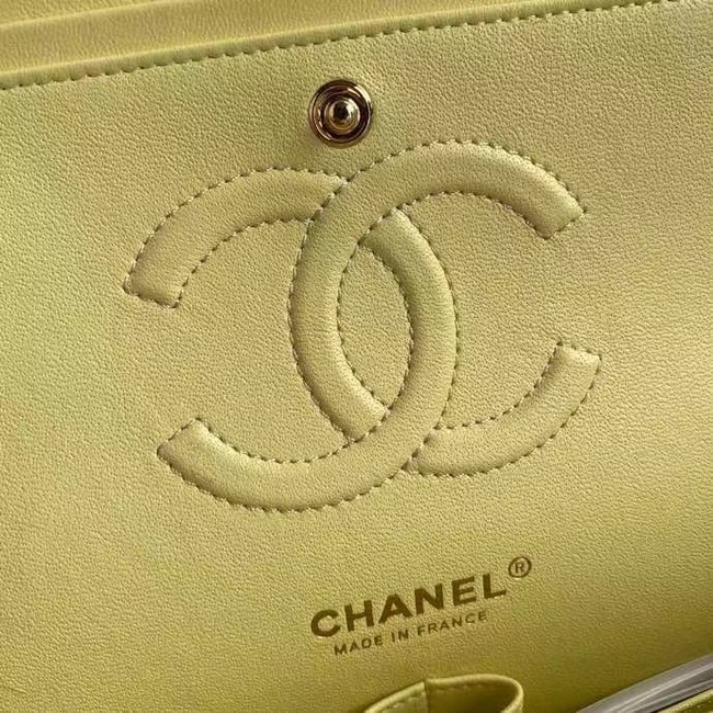 chanel classic handbag Lambskin & gold Metal A01112 yellow