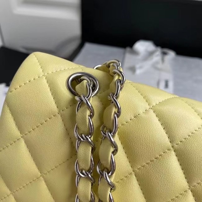 chanel classic handbag Lambskin & silver Metal A01112 yellow