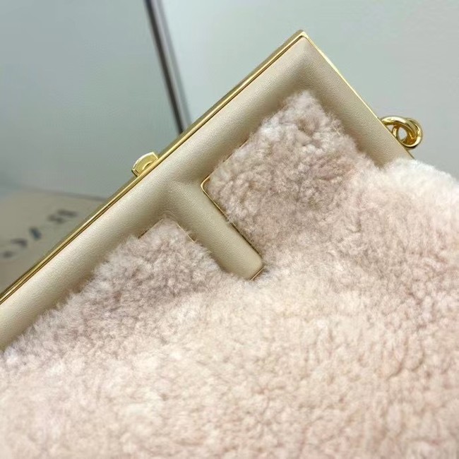 FENDI FIRST SMALL Pink sheepskin bag 8BP129AH