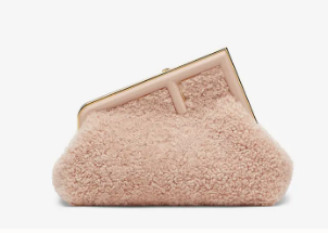 FENDI FIRST SMALL Pink sheepskin bag 8BP129AH