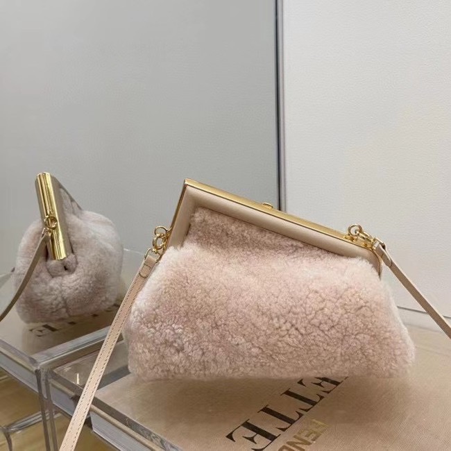 FENDI FIRST SMALL Pink sheepskin bag 8BP129AH