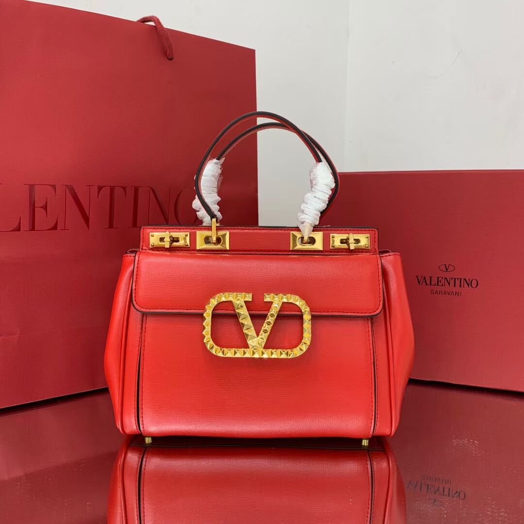 VALENTINO calf leather handbag V0754 red