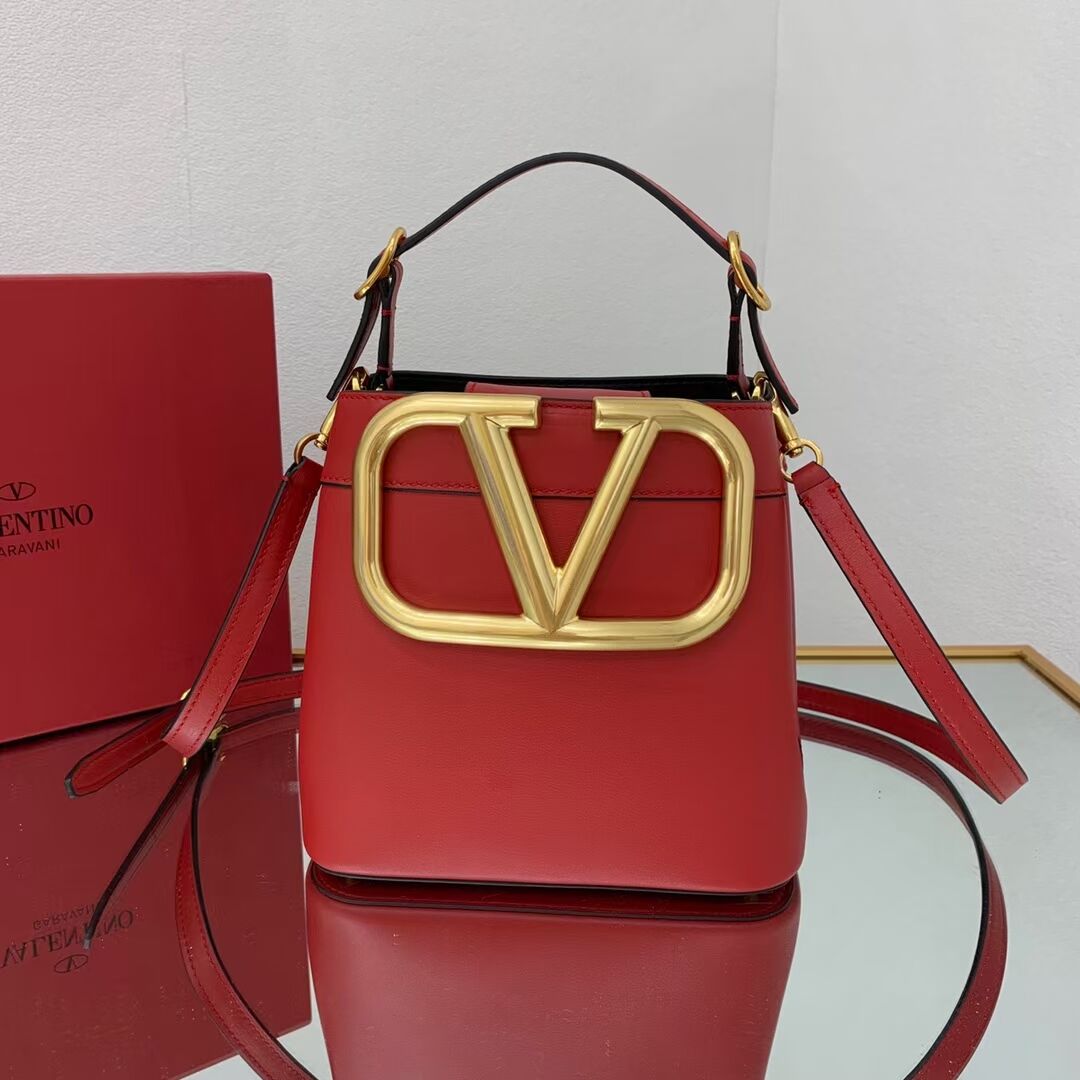 VALENTINO calf leather handbag V0754 red