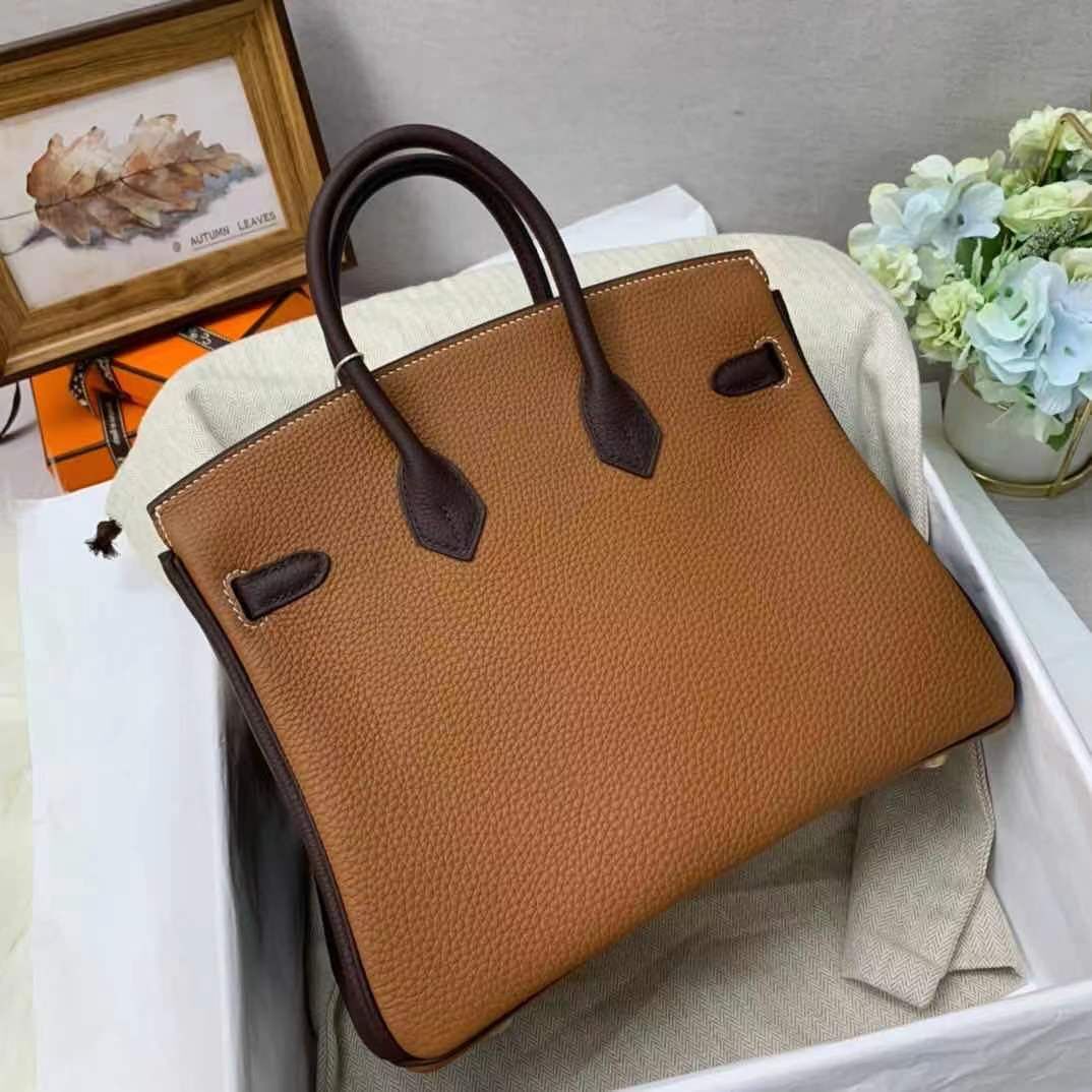 Hermes Birkin Bag Original Leather 35CM Color matching 17888 Brown&Dark Brown