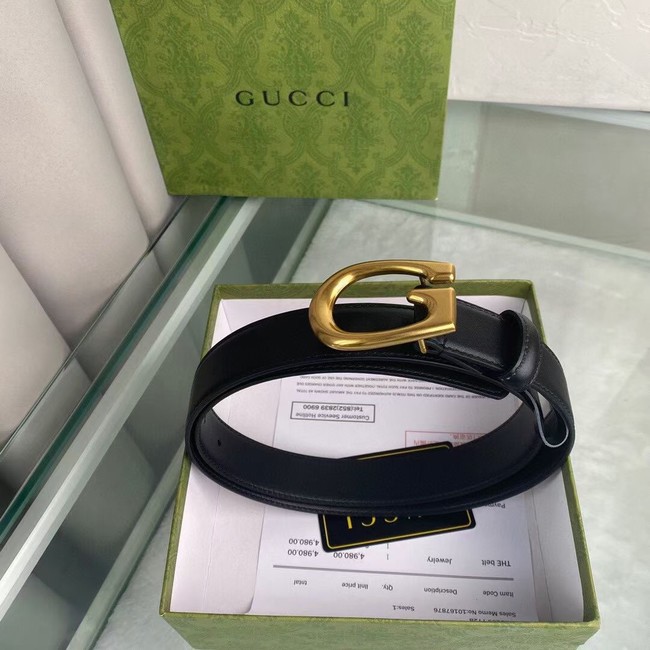 Gucci Thin belt with G buckle 655567 leather