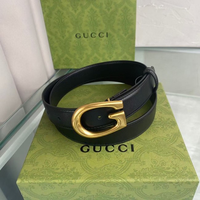 Gucci Thin belt with G buckle 655567 leather