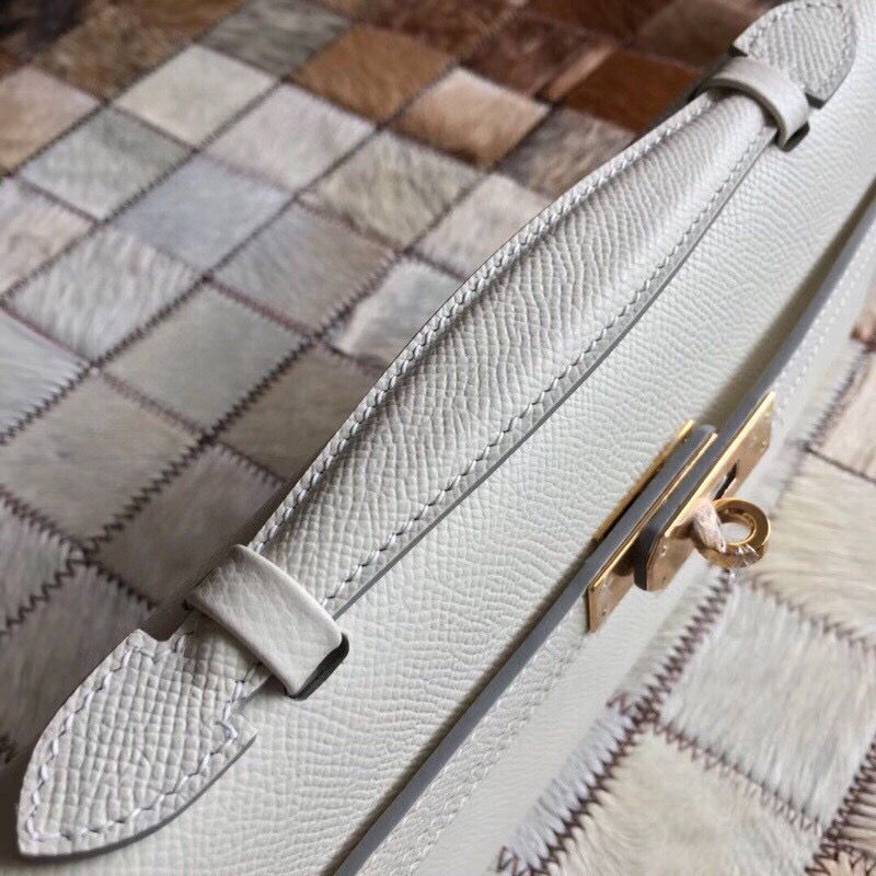 Hermes Kelly 31cm Clutch Original Epsom Leather KL31 White