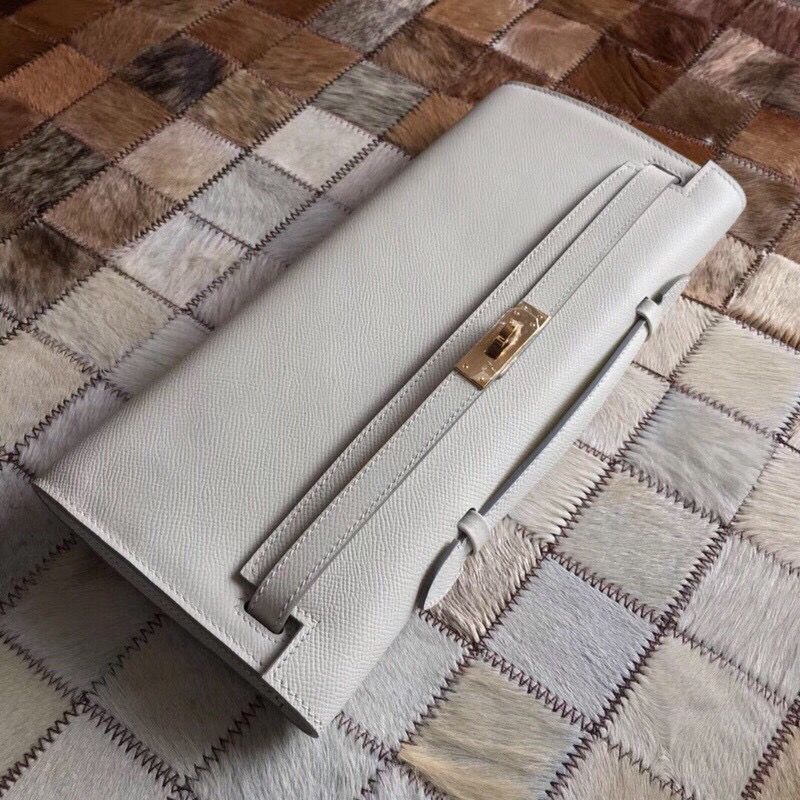 Hermes Kelly 31cm Clutch Original Epsom Leather KL31 White