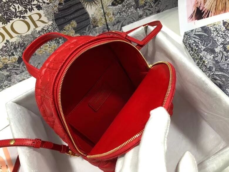 MINI DIOR BACKPACK Cannage Lambskin M9222 red