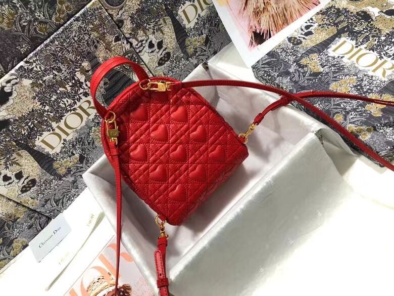 MINI DIOR BACKPACK Cannage Lambskin M9222 red