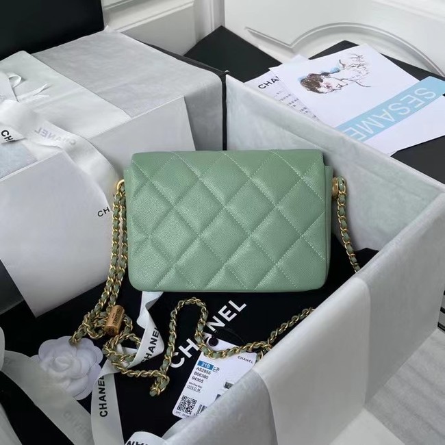 Chanel Flap Shoulder Bag Original leather AS2855 green