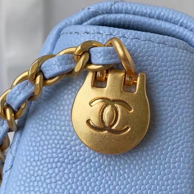 Chanel Flap Shoulder Bag Original leather AS2855 sky blue