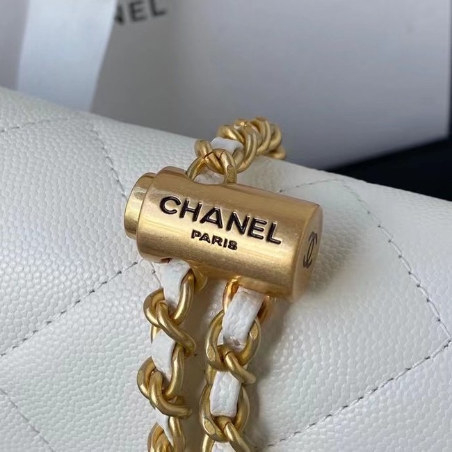 Chanel Flap Shoulder Bag Original leather AS2855 white