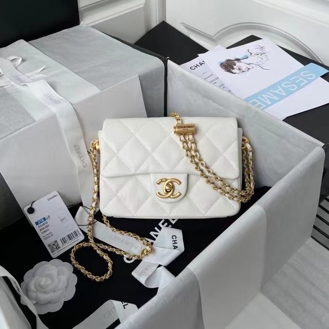 Chanel Flap Shoulder Bag Original leather AS2855 white