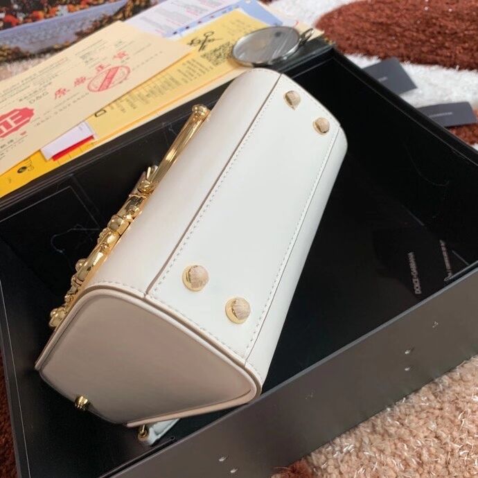 Dolce & Gabbana Origianl Leather Shoulder Bag 5158 white