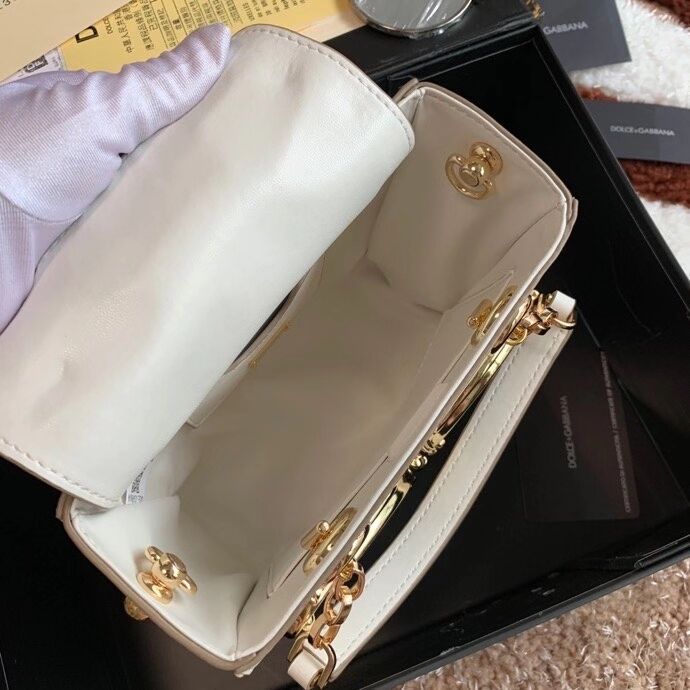 Dolce & Gabbana Origianl Leather Shoulder Bag 5158 white