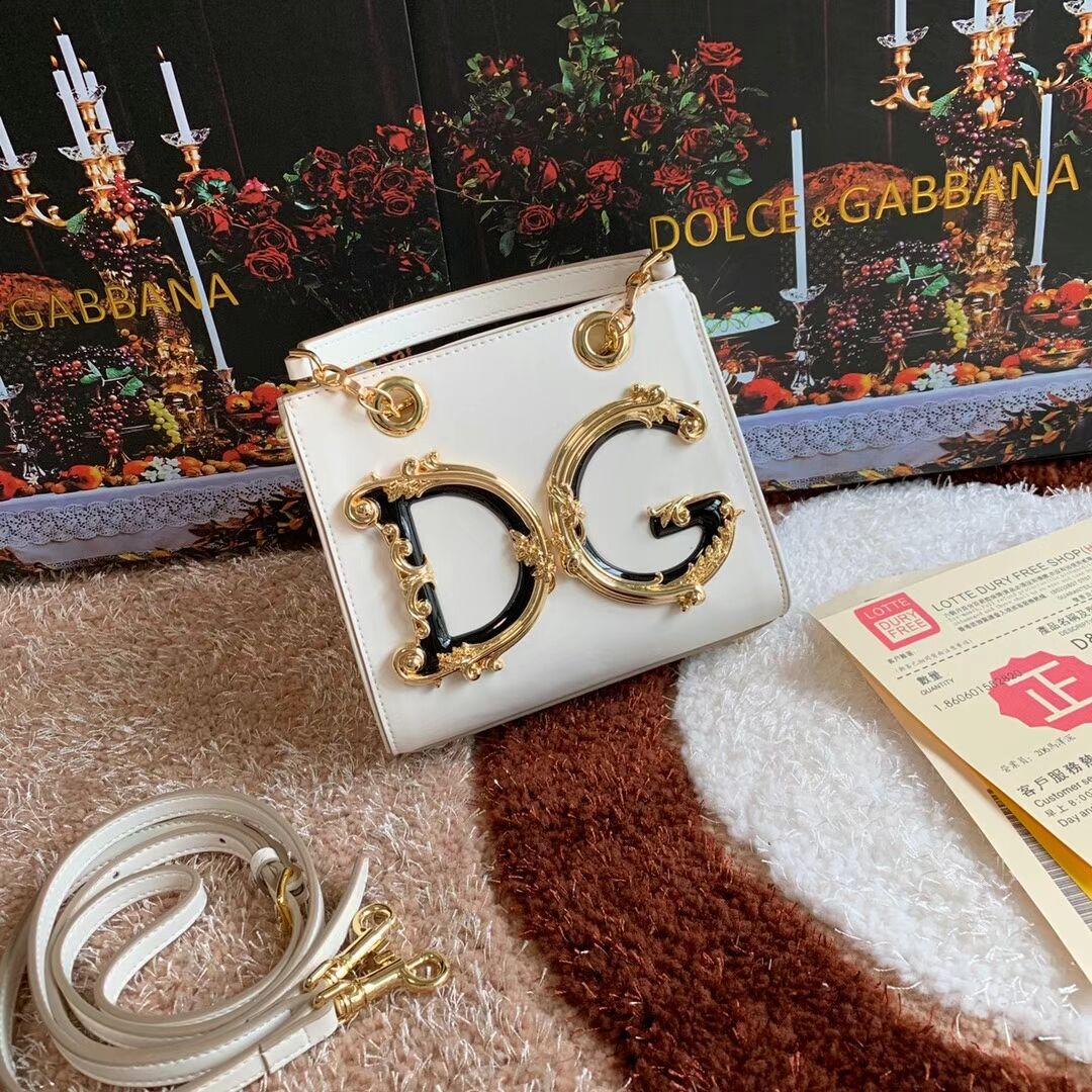 Dolce & Gabbana Origianl Leather Shoulder Bag 5158 white