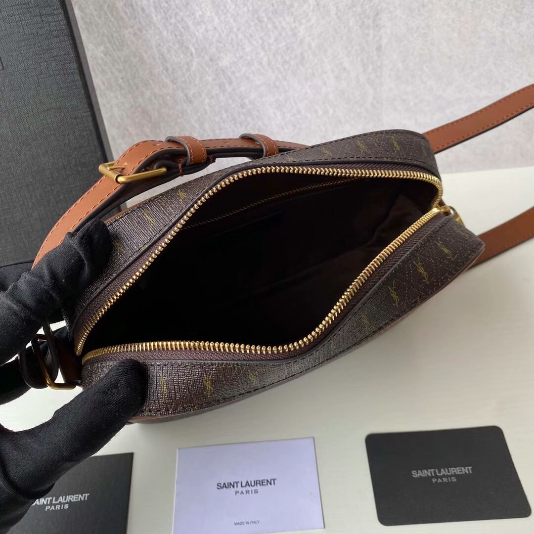 Yves Saint Laurent Canvas Shoulder Bag Y689957 brown