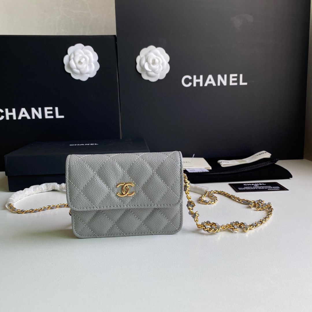 Chanel WOC Belt Bag Original Caviar Leather 2306 Gray