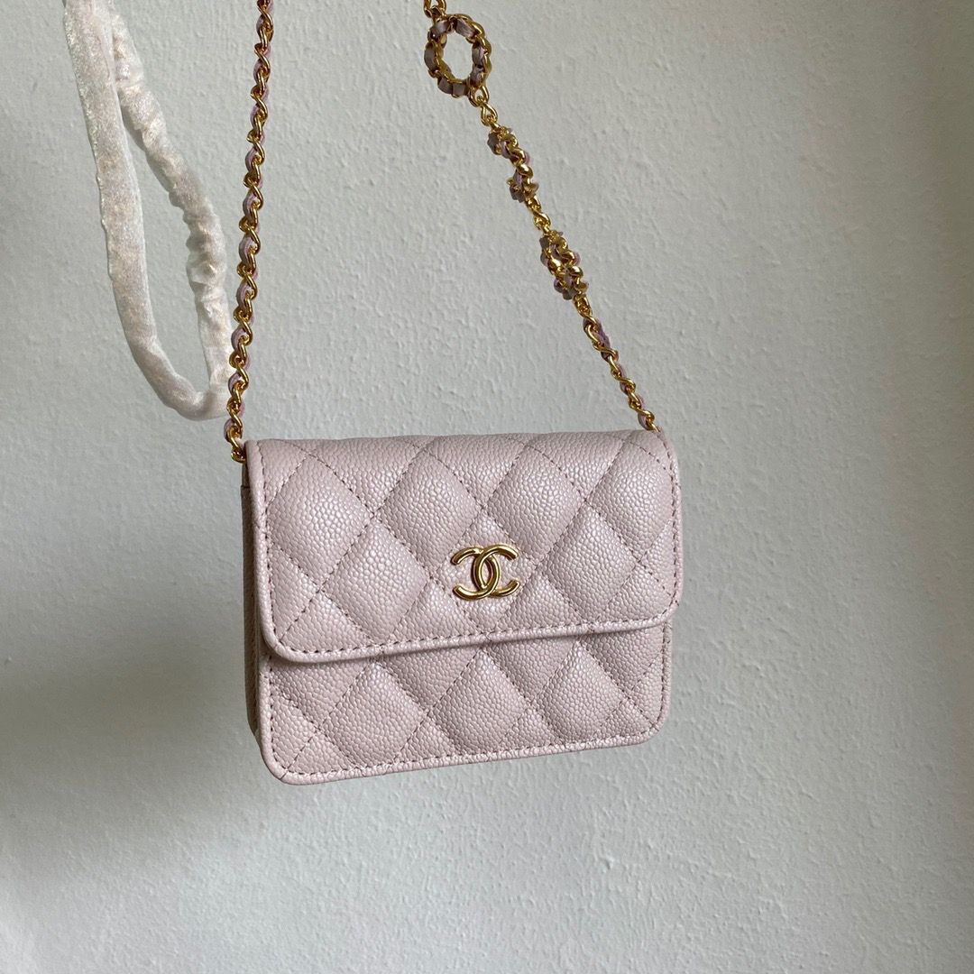 Chanel WOC Belt Bag Original Caviar Leather 2306 Light Pink