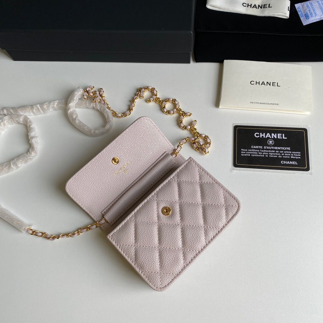 Chanel WOC Belt Bag Original Caviar Leather 2306 Light Pink