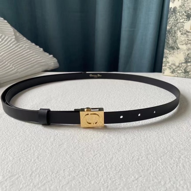 DIOR Leather 17MM Belt B0118UM black gold Buckle