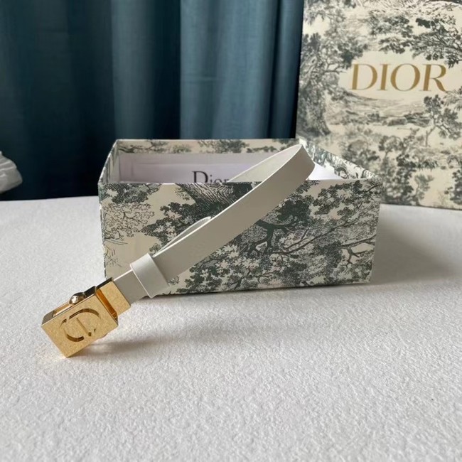 DIOR Leather 17MM Belt B0118UM white gold Buckle