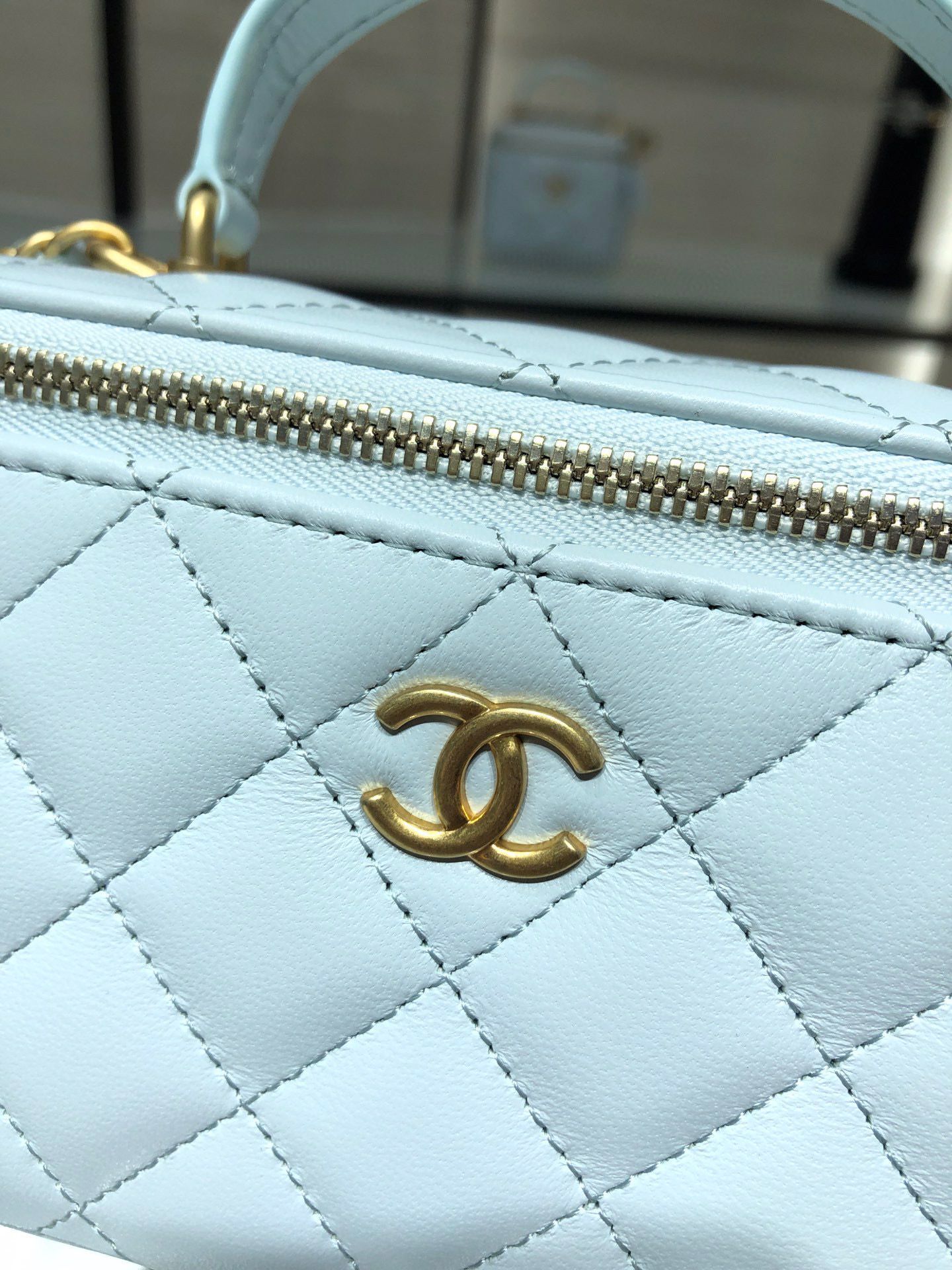 Chanel Original Small classic chain box handbag AP2199 Light Blue