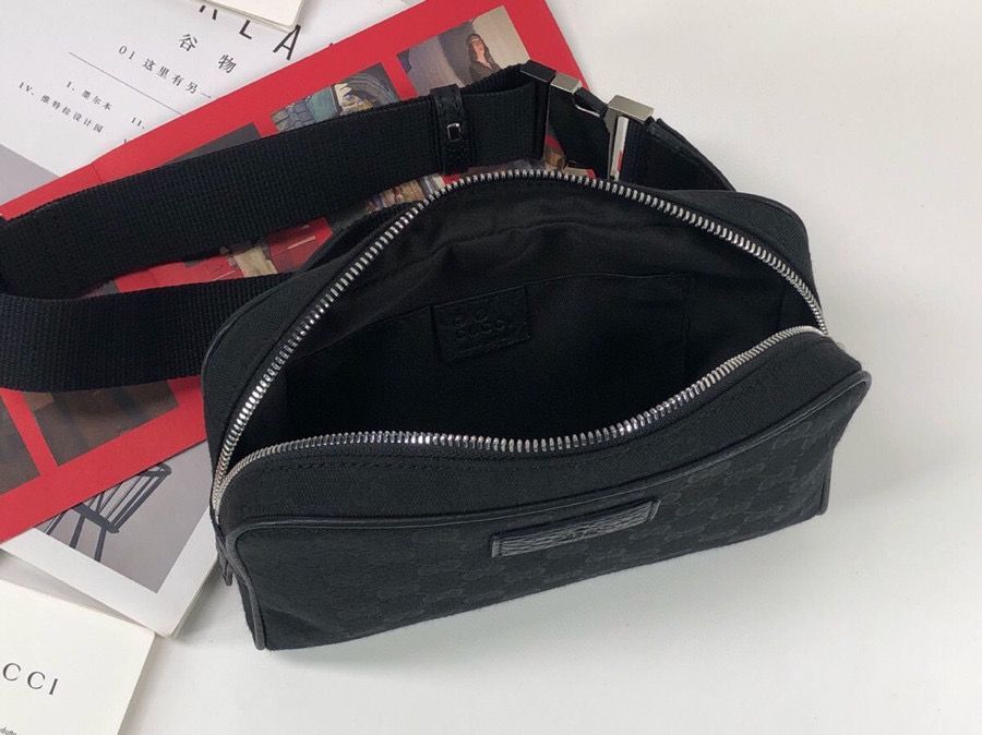 Gucci GG Original GG Leather belt bag 449174 Black