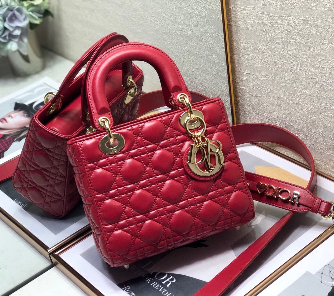 LADY DIOR MY ABCDIOR BAG Cannage Lambskin M0538O Red