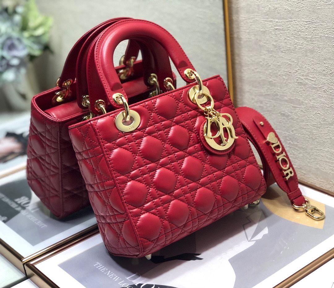 LADY DIOR MY ABCDIOR BAG Cannage Lambskin M0538O Red