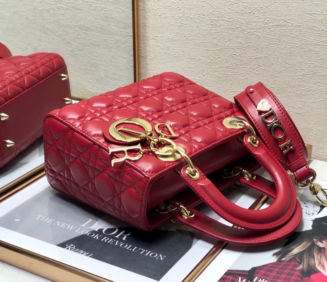 LADY DIOR MY ABCDIOR BAG Cannage Lambskin M0538O Red