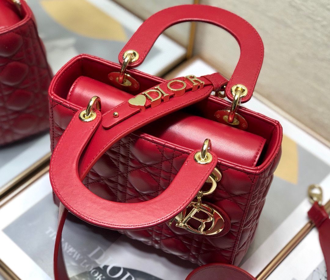 LADY DIOR MY ABCDIOR BAG Cannage Lambskin M0538O Red