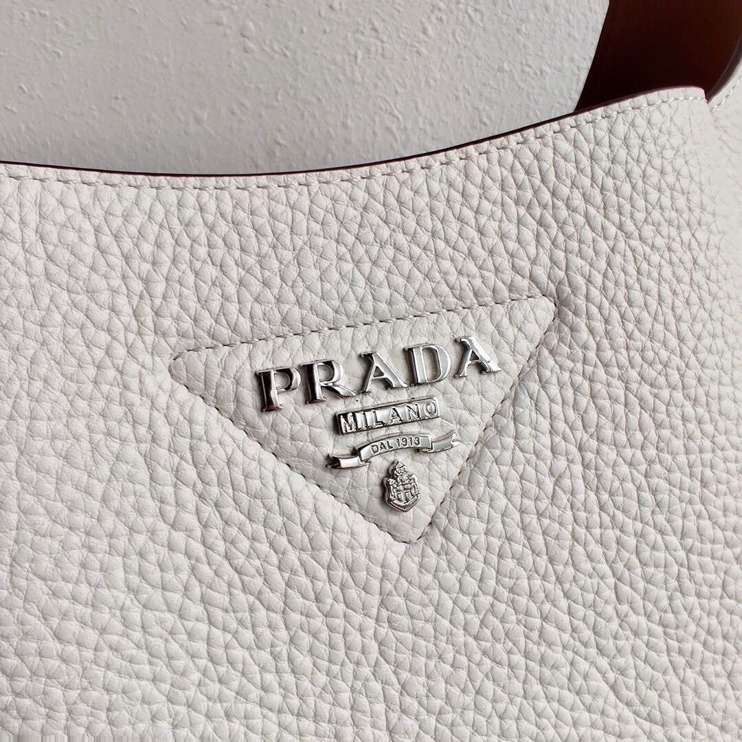 Prada Deer skin bag tote 1BC127 White