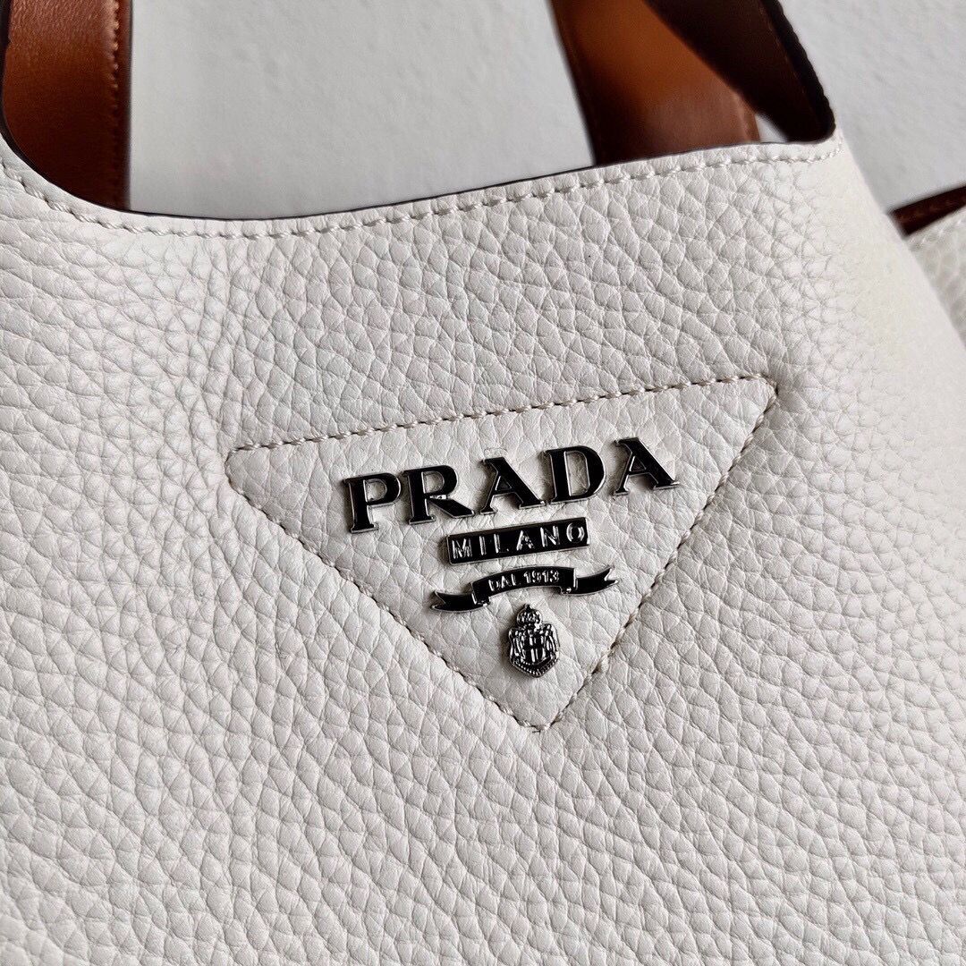 Prada Deer skin bag tote 1BG335 White