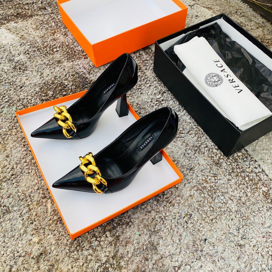 Versace Shoes 95mm Heels V72370 Black