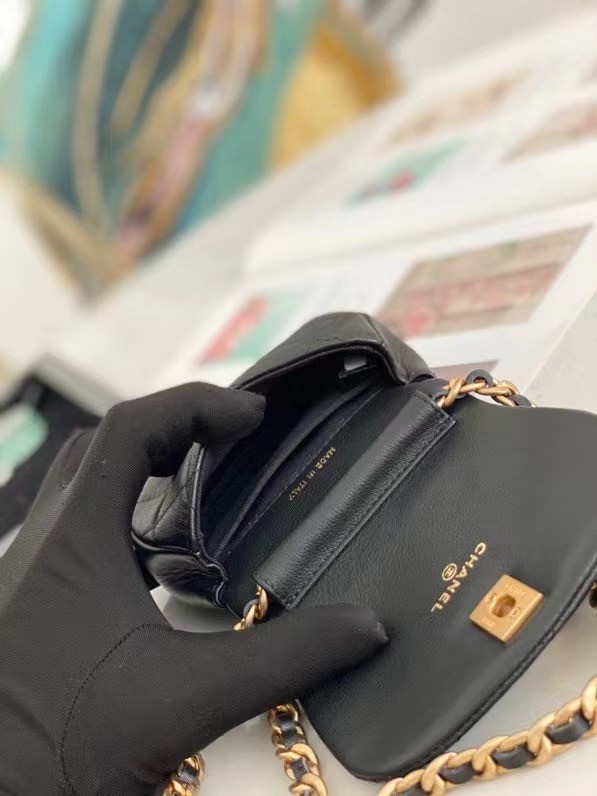 Chanel mini Flap Shoulder Bag Original leather AP2344 black