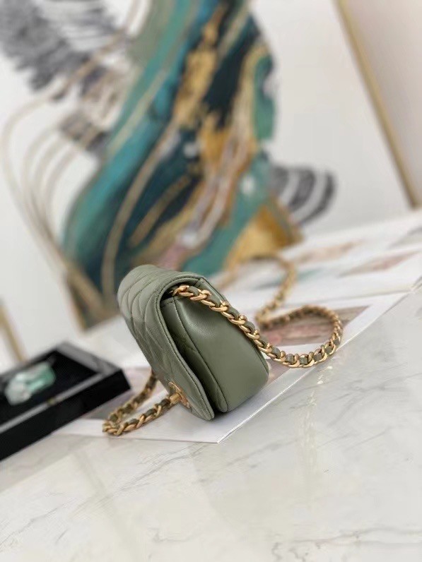 Chanel mini Flap Shoulder Bag Original leather AP2344 green