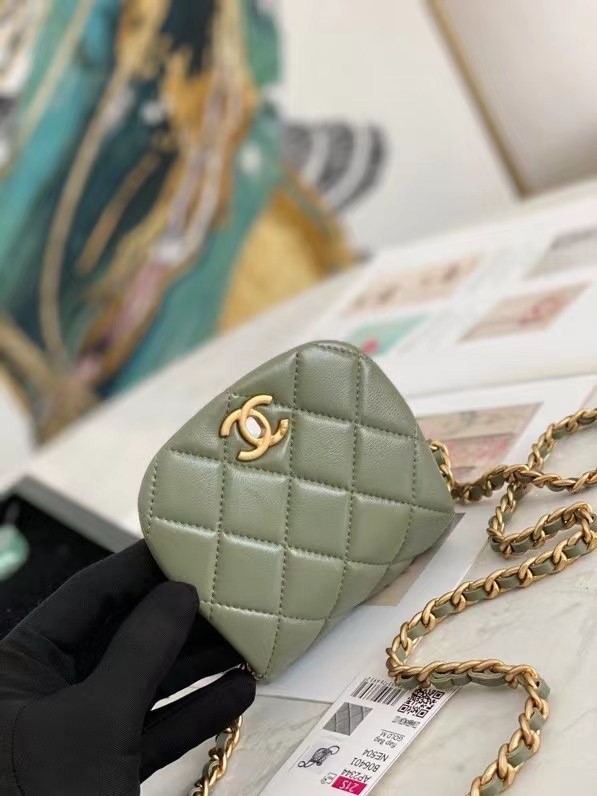 Chanel mini Flap Shoulder Bag Original leather AP2344 green