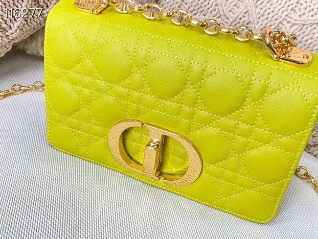 Dior SMALL DIOR CARO BAG Soft Cannage Calfskin M9241 lemon