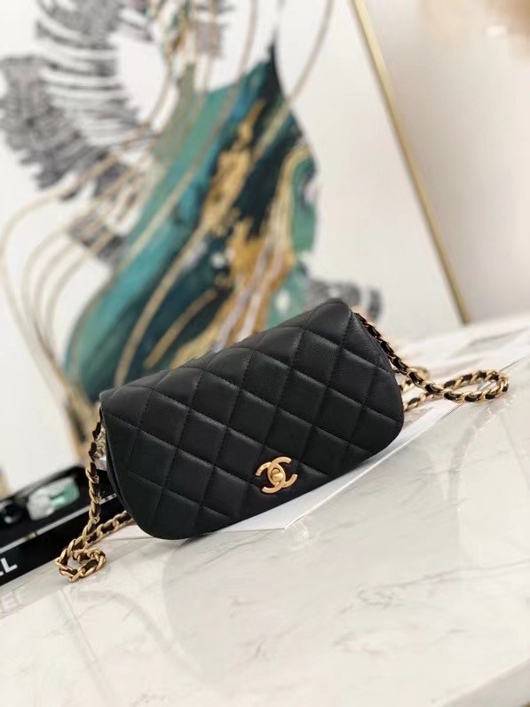 Chanel Small Flap Shoulder Bag Original leather AP2358 black