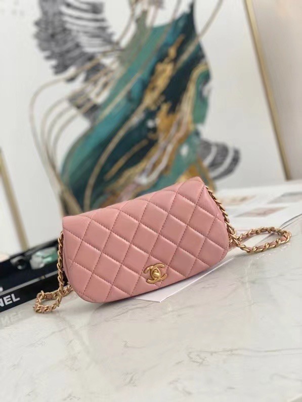 Chanel Small Flap Shoulder Bag Original leather AP2358 pink