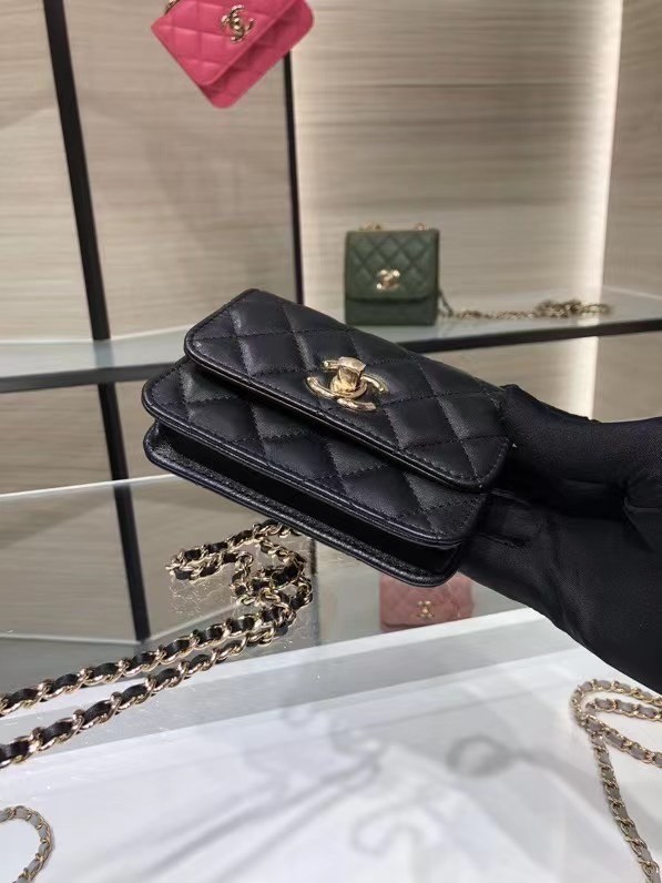 Chanel mini Flap Shoulder Bag Original leather AP2301 black