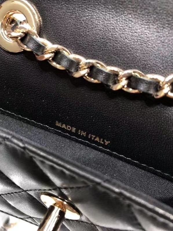 Chanel mini Flap Shoulder Bag Original leather AP2301 black