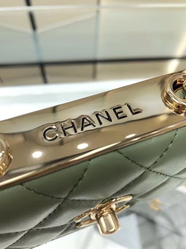 Chanel mini Flap Shoulder Bag Original leather AP2301 green