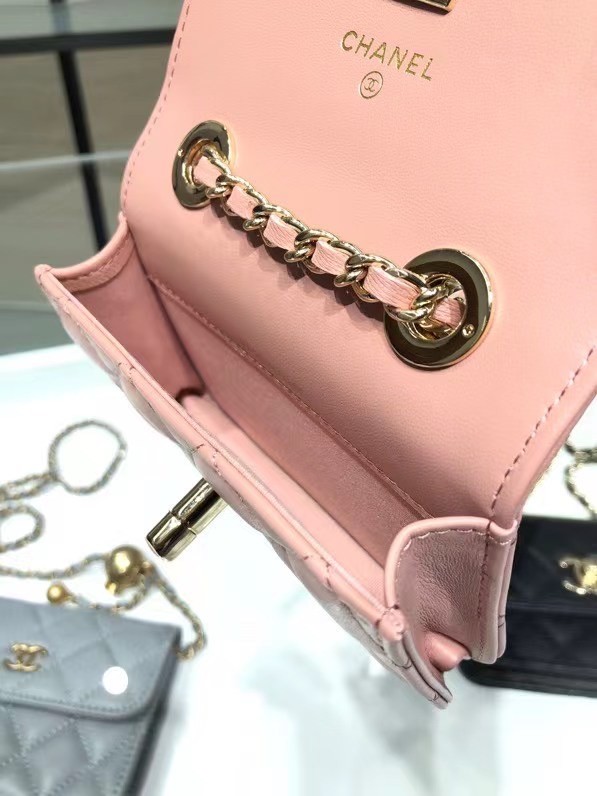 Chanel mini Flap Shoulder Bag Original leather AP2301 pink