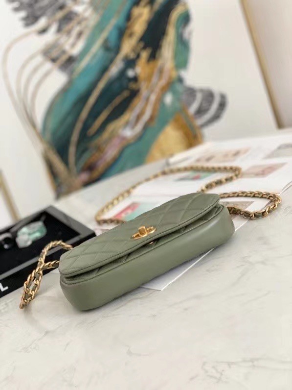 Chanel mini Flap Shoulder Bag Original leather AP2344 green