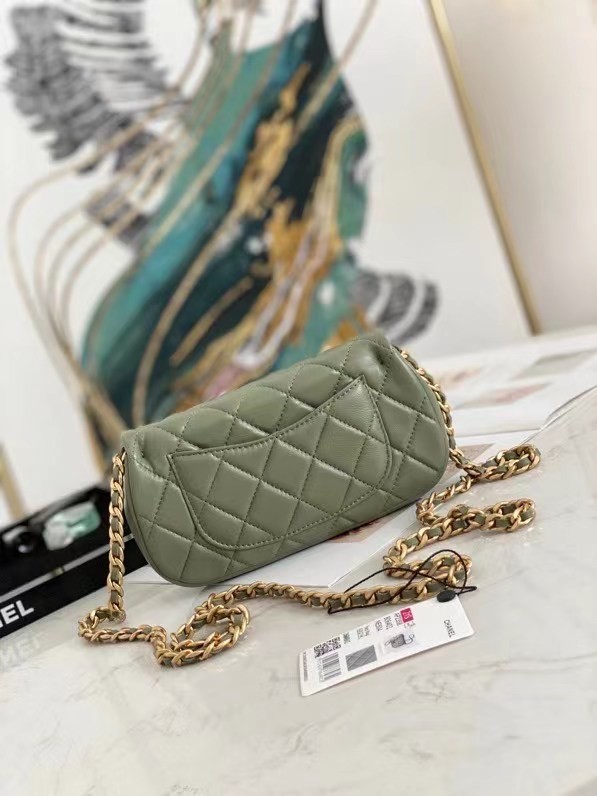 Chanel mini Flap Shoulder Bag Original leather AP2344 green